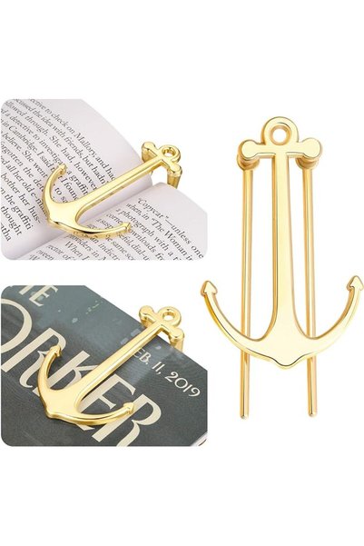 ASKIND Innovative Anchor Design Bookmarks, Metal Reading Page Holder for Stud...