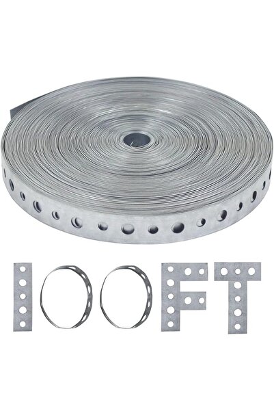 Yelajoy Galvanized Pipe Strap - 0.7-Inch x 100ft Flexible Metal Strapping wit...