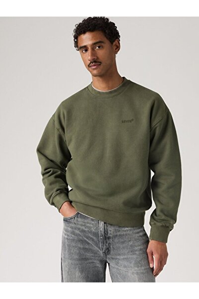 Levi's Authentic Bisiklet Yaka Erkek Yeşil Sweatshirt