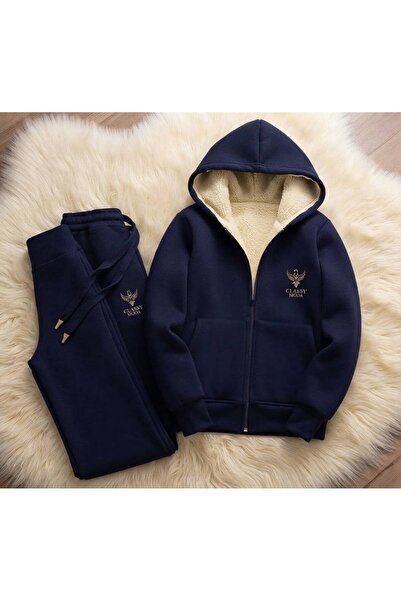 JANTIL MODA Winter Thick 3-Thread Shaded Fleece Sweatshirt and Sweatpants Set