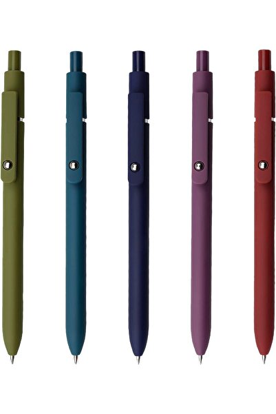 Arabest Retractable Gel Pens,5 Pcs,0.5mm Fine Point,Quick Dry Black Ink,Vinta...