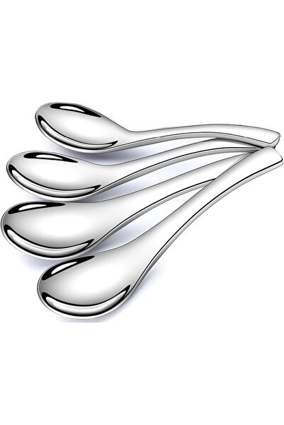 Yelajoy 4PCS Stainless Steel Soup Spoons - 6 Inch Heavy Duty Soup Spoon for R...
