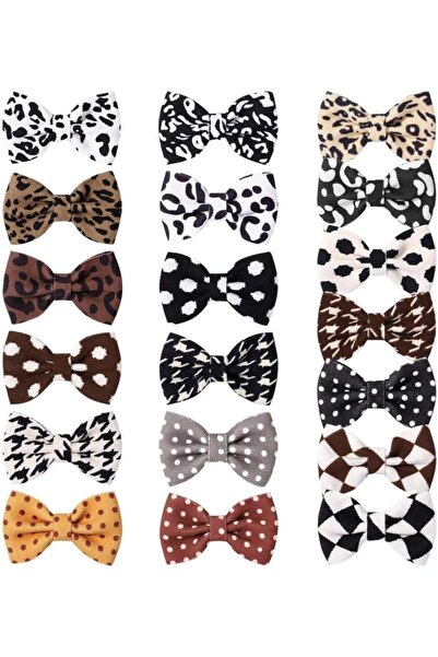 Arabest 19-Piece Leopard and Polka Dot Baby Hair Bows,Fully Lined Alligator C...