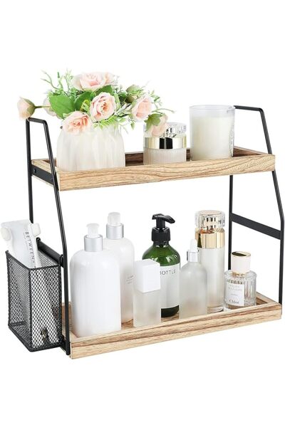 Generic 2-Tier Bathroom Organizer for Countertop, Standing Vanity Shelf with ...