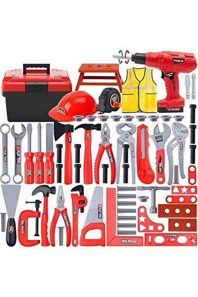 GENERAL Andanna 69Pcs Kids Tool Box Realistic Toddler Construction Kit, Presc...