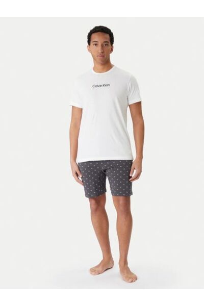 Calvin Klein GRİ BEYAZ ERKEK PİJAMA TAKIMI