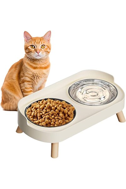Generic Elevated Cat Bowl, Raised Cat Food and Water Bowl Set for Indoor Cats...
