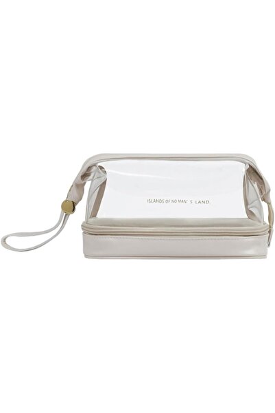 Arabest Double Layer Clear Makeup Bag,Portable Travel Cosmetic Organizer with...