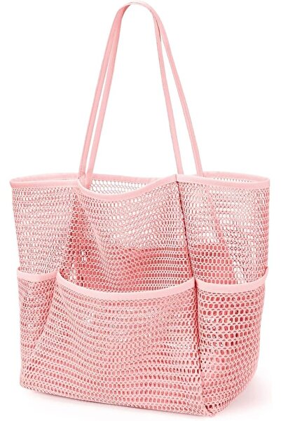 Arabest Large Mesh Beach Tote Bag with 4 Pockets and Inner Zippered Pocket,Fo...