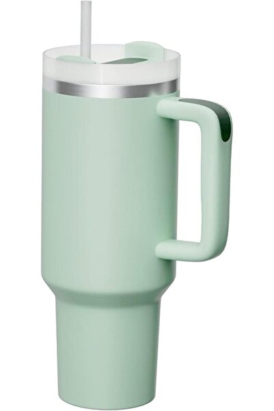 Yelajoy Green Insulated Tumbler with Handle, Travel Mug featuring Straw Lid, ...