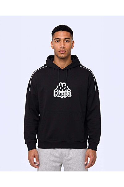 Kappa Logo İrente Tur Erkek Siyah Regular Hoodie