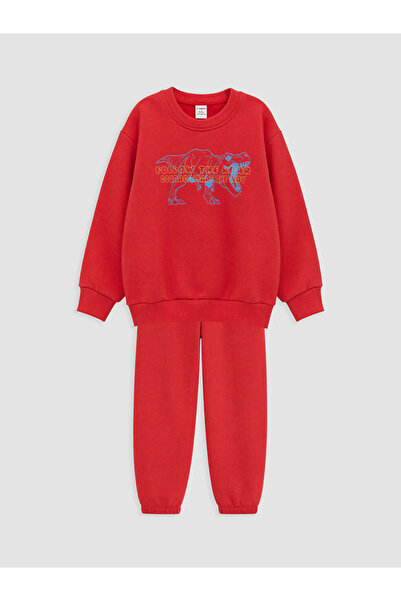 LC Waikiki Printed boys' thick tracksuit set