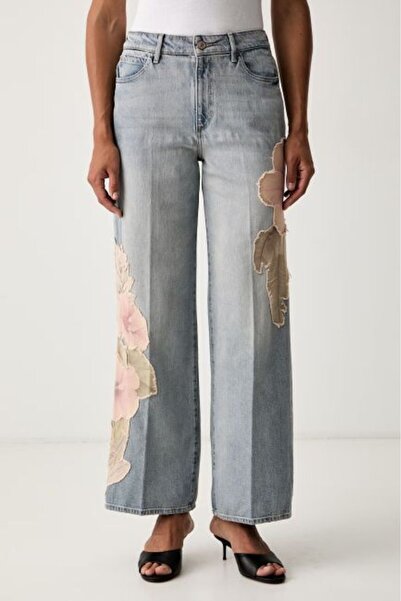 Guess Rey Blue Women's Wide Leg Jean Pants