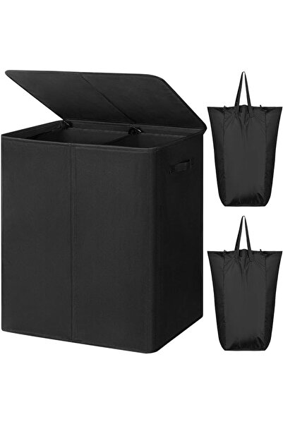 WOWLIVE Walleaf 154L Double Laundry Hamper with Lid and Removable Laundry Bag...