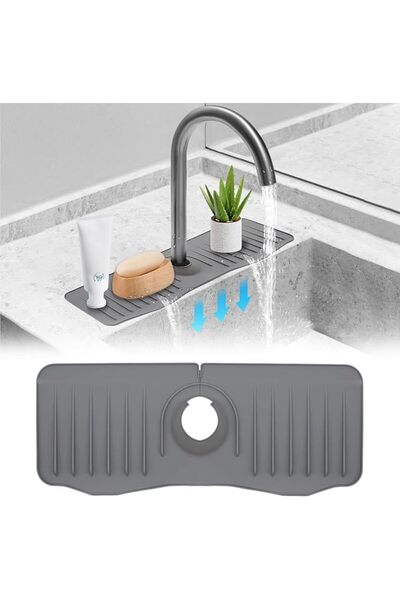 TERRIFI Kitchen Sink Splash Guard, New Upgraded Silicone Faucet Guard and Dra...