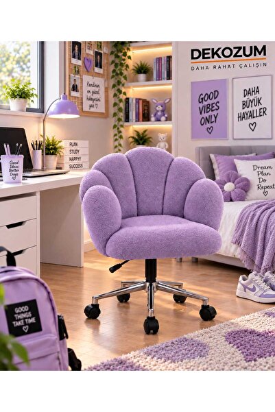DEKOZUM LUNESSA Ofis Koltuğu Çalışma Sandalyesi Krom Ayaklı Tekerlekli Yüksek...