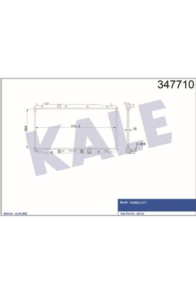 KALE 347710 Motor Su Radyatörü Honda City 1.4 2008> Otomatik Vites 19010RB7Z51