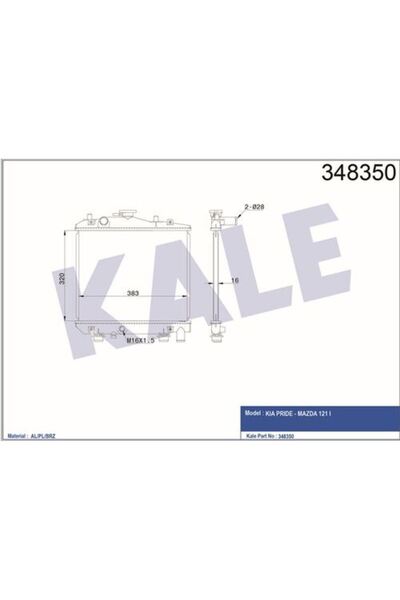 KALE 348350 Motor Su Radyatörü Kia Prıde 1993> Manuel 7762926