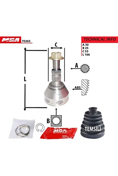 MGA 70365 Aks Kafası Dış Vectra C 1.6 16v Z16xe 02>25×53×90 ABS'siz MGA-70923