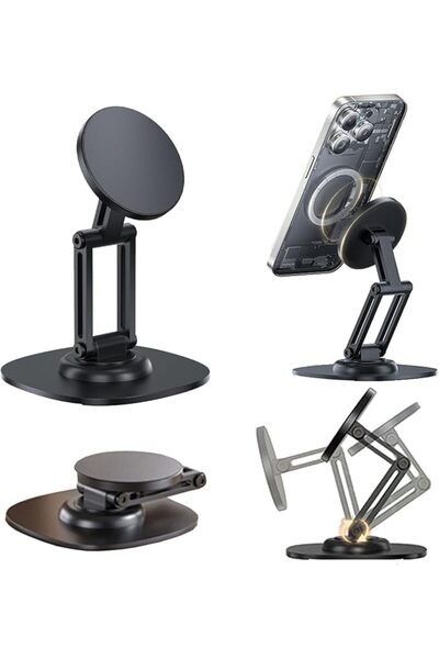 Bukela Magnetic Phone Stand Adjustable Foldable Aluminum 360° Rotation for iP...