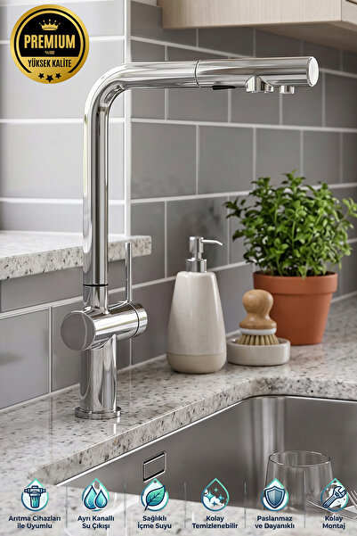 banyonatural First Quality Stainless Brass Purified Spiral Sink Kitchen Faucet