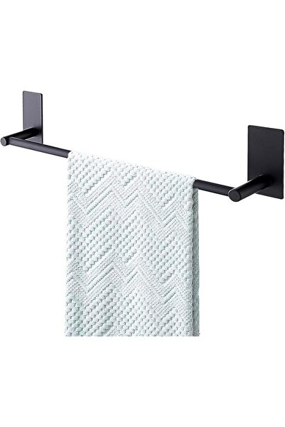 Songtec Adhesive Towel Bar Black 16-Inch, Stick On Bath Towel Rack No Drill, ...