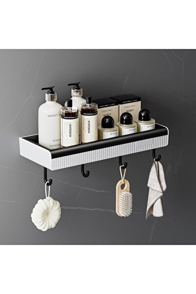 AZONEE Plastic Wall Mount Shower Shelf – No Drilling Adhesive Shower Caddy, S...