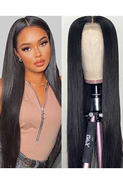Muchmy 30-Inch Long Straight Lace Front Wig Natural Look