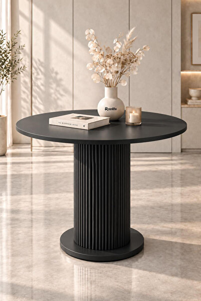 Renlife Yuvarlak MDF Yemek Masası 90x90 cm Bohem Tasarım Mutfak ve Salon Masa...