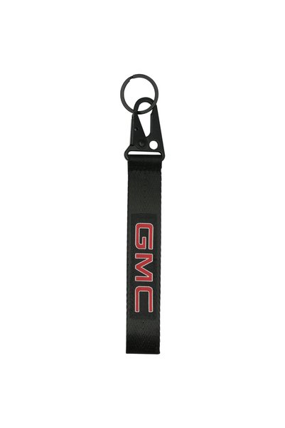 Gmc Premium Car Keychain Strap With Metal Clip Ring Black Fabric Key Holder A...