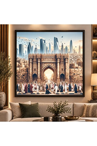 ALAYRA International لوحة سيجن تاتش لمشهد مدينة الرياض المستقبلية مقاس 30×30 ...