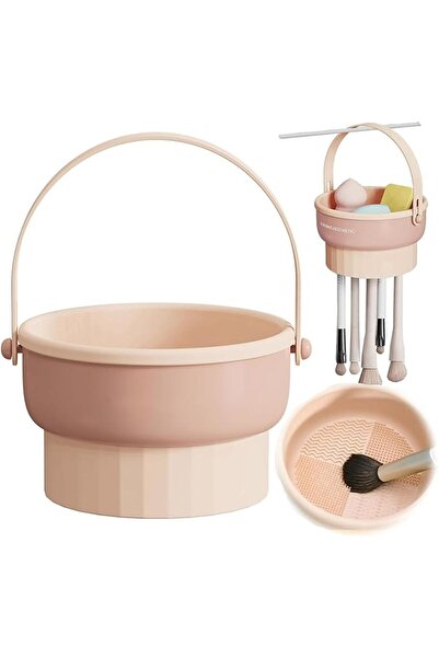 Bukela Makeup Brush Cleaner Mat, 3 in 1 Silicone Makeup Cleaner Bowl with Mak...