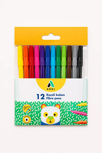 Adel 12 Color Felt Tip Pen Set |   Vibrant Colored Painting and Drawing Penci...