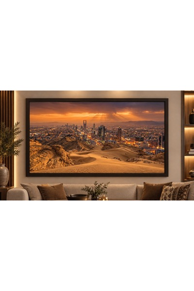 ALAYRA International لوحة فنية لغروب الشمس في مدينة الرياض من سيجن تاتش، مقاس...