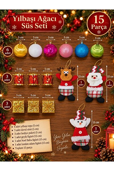 Lexi Bella New Year Special 15-Piece Christmas Tree Ornament Set 3-Piece Chri...