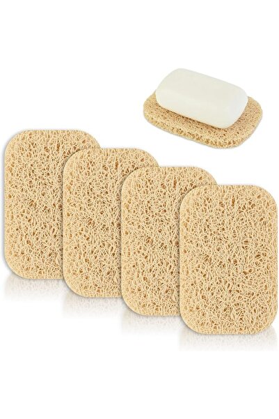ASKIND 4Pcs Soap Lifting Pad for Bar Soap, Beige Non-Slip Soap Saver Pads, Se...
