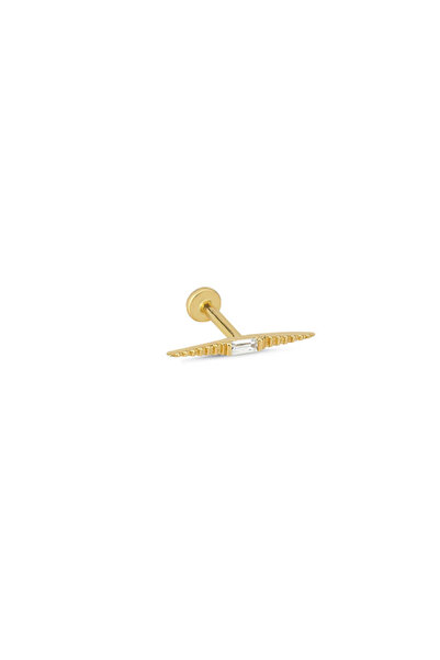 YAVUZ KUYUMCULUK 14 Ayar Altın Baget Taşlı Mekik Tragus Piercing