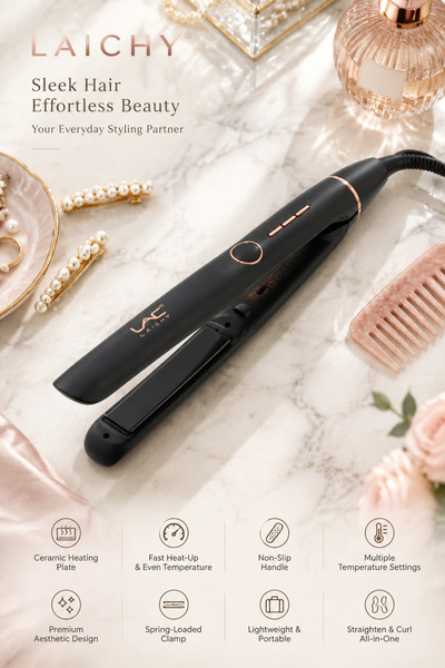 LAC Hair Straightener Flat Iron, Ceramic Coating Straightening Iron with Adju...