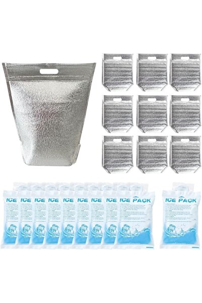 GENERAL Thermal Bags with Zipper Handles,10 Pack Cooler Bag and 10 Pack Insul...