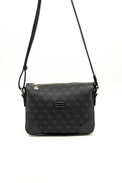 Silver Polo Black - Black Monogram Women's Crossbody Bag Sp784