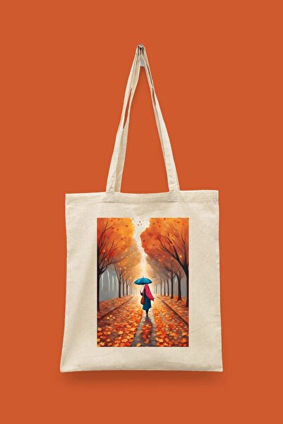 Bi Dünya Haber A Day in Autumn Islamic Series Tote Bag Printed Cloth Bag