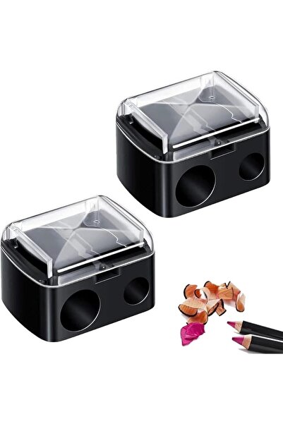 Generic Makeup Pencil Sharpener 2 Pack, 2 Holes Cosmetic Sharpener for Eyelin...