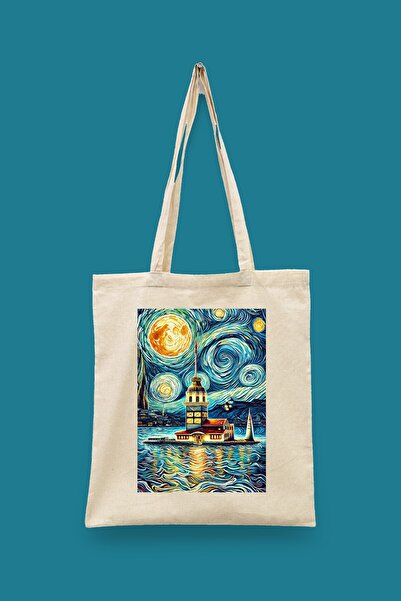 Bi Dünya Haber A Dream of the Maiden's Tower Islamic Series Tote Bag Printed ...