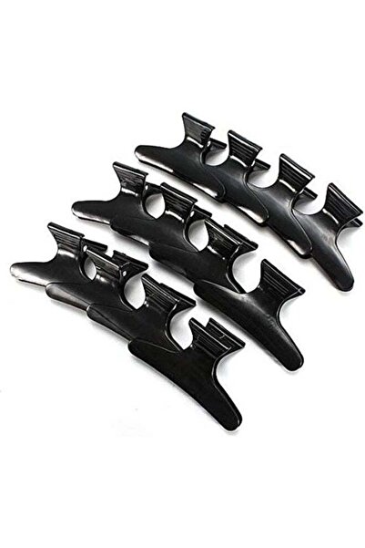 Generic Professional Hair Sectioning Clips, Black, 12-Piece Set
