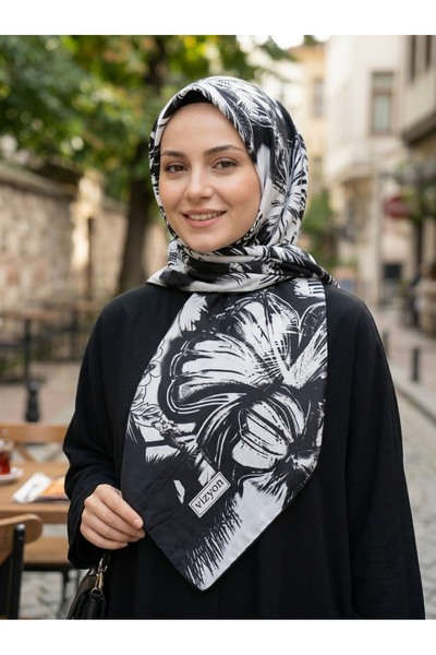 VİZYON 100% Silk Summer Voile Scarf Pattern Printed Thin Breathable Stylish W...