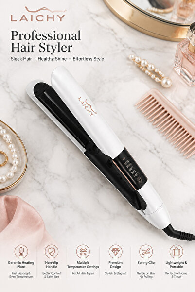 LAC Professional Hair Straightener Flat Iron, Ceramic Plate Straightening Iro...