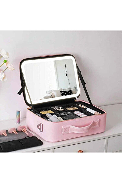 OEM Trusă cosmetică pentru machiaj cu oglindă tactilă LED, 26x23x11 cm