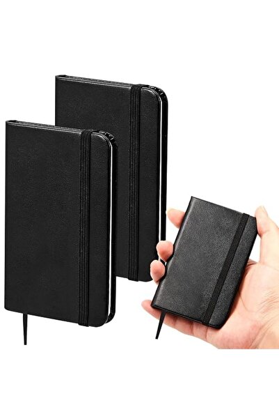 Pocketman Pocket Notebook, 2 PCs Hardcover Leather A7 Note Book, 4 x 2.5 Inch...