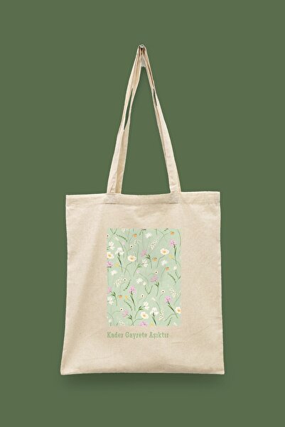 Bi Dünya Haber Fate Is in Love with Gayrete (Mini Flower) Islamic Series Tote...