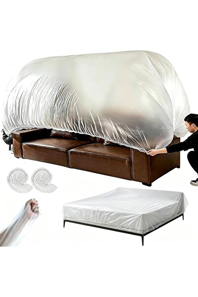 GENERAL 2PCS Elastic Furniture Dust Covers, 17 * 7.8 Ft Extra Large Sofa Couc...